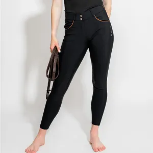 KL Select Gabrielle Knee Patch Breech - Black/Cognac