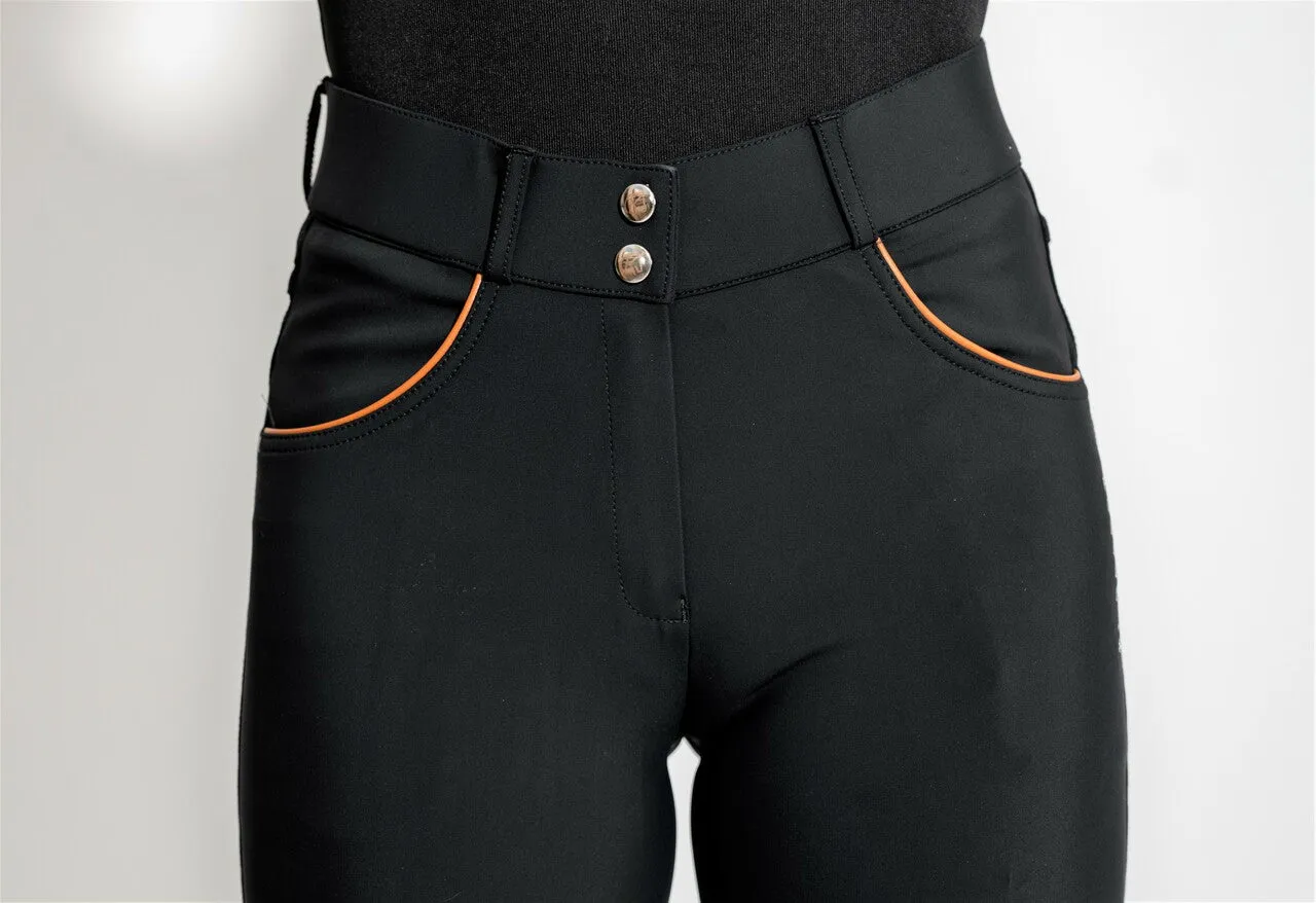 KL Select Gabrielle Knee Patch Breech - Black/Cognac