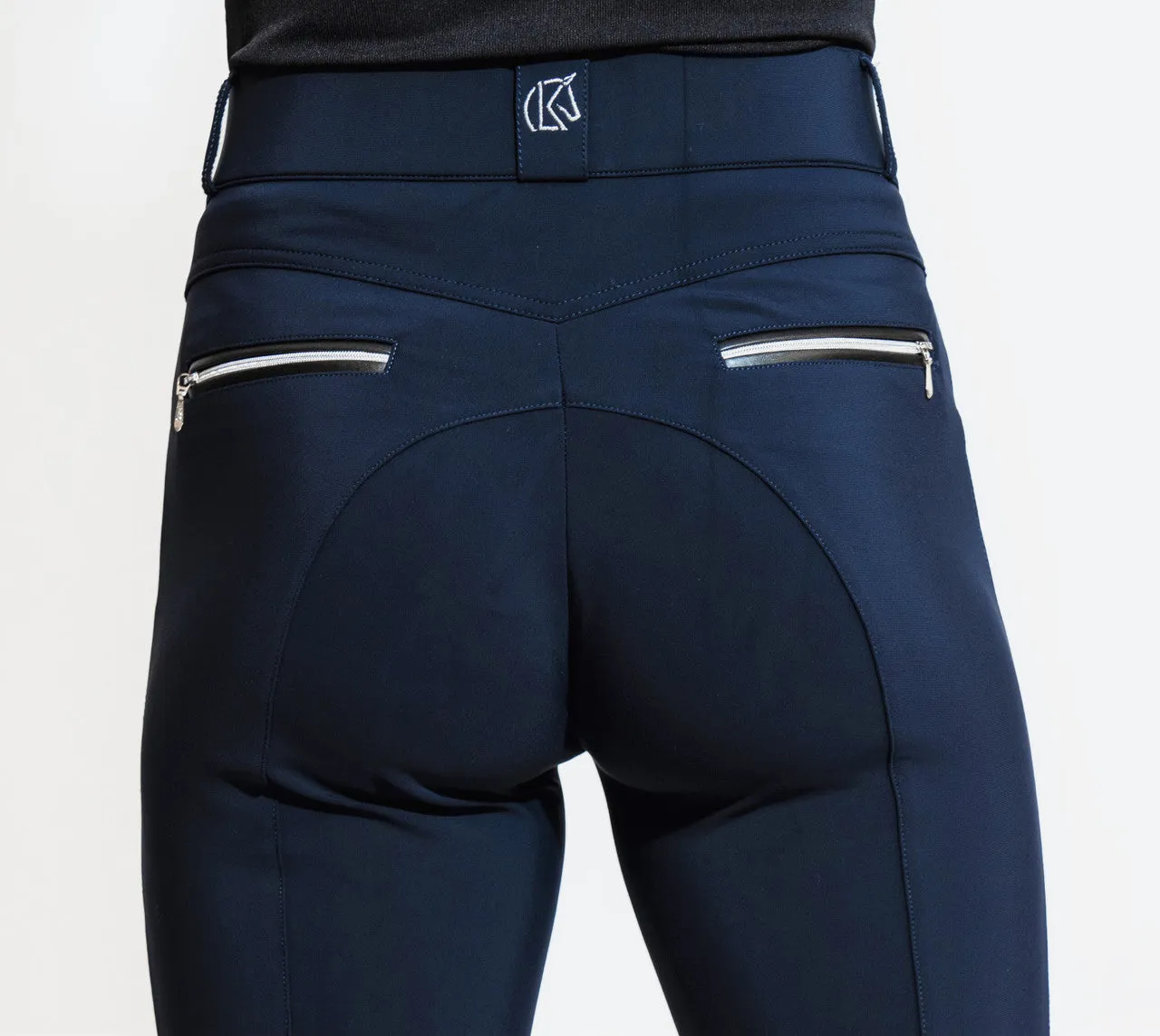 KL Select Gabrielle Knee Patch Breech - Navy/Black
