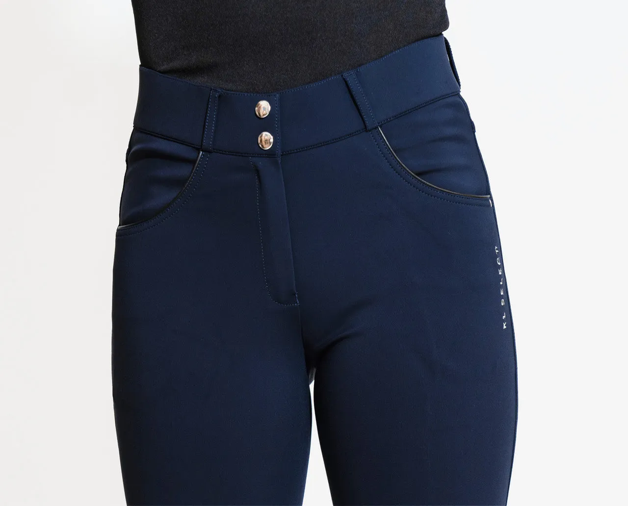 KL Select Gabrielle Knee Patch Breech - Navy/Black