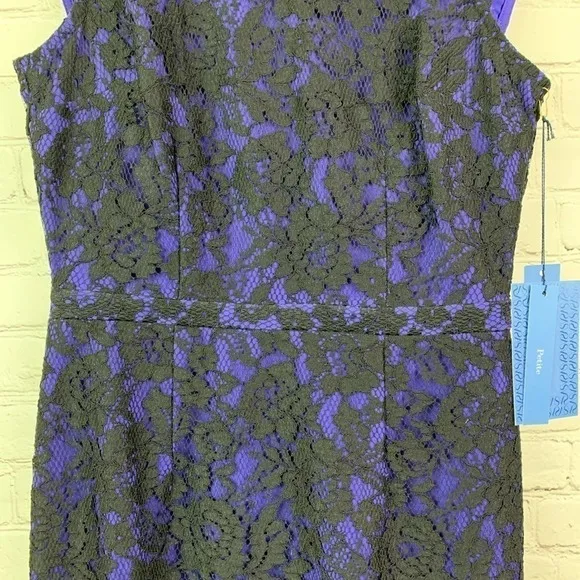 𝅺KOHL’S Simply Vera Blue/Purple &amp; Black Lace Dress 2P