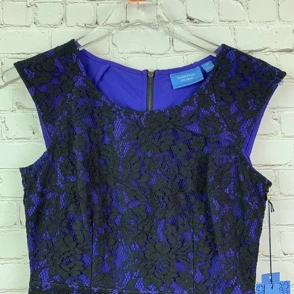 𝅺KOHL’S Simply Vera Blue/Purple &amp; Black Lace Dress 2P
