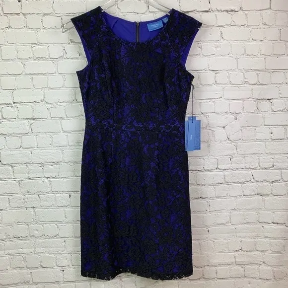 𝅺KOHL’S Simply Vera Blue/Purple &amp; Black Lace Dress 2P