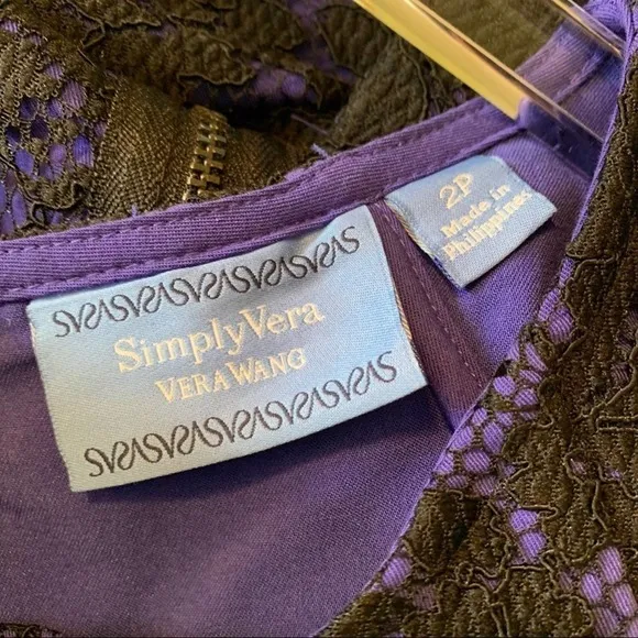 𝅺KOHL’S Simply Vera Blue/Purple &amp; Black Lace Dress 2P