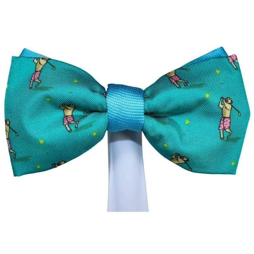 Labrador Dog and Golf Yellow Magnetic Bow Tie