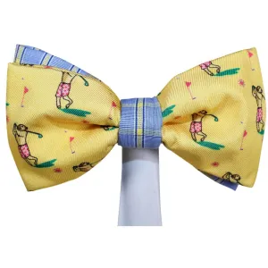 Labrador Dog and Golf Yellow Magnetic Bow Tie