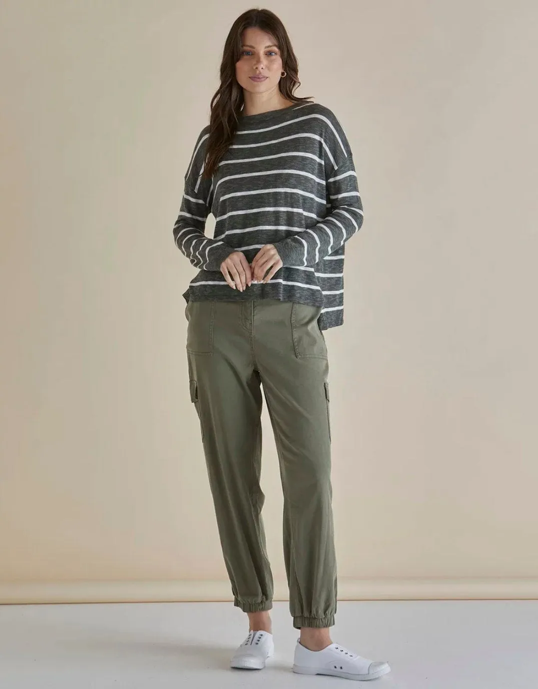 Lacey Lyocell Cargo Jogger - Khaki