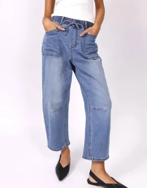 Leo Barrel Jeans - Blue Denim