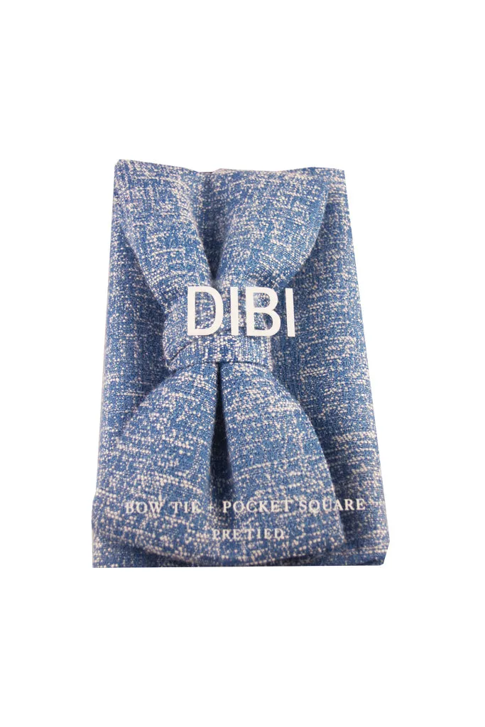 Light Blue & White Heather Pre Tie Bow Tie   Pocket Square