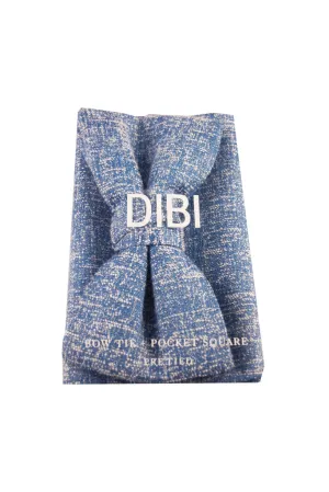 Light Blue & White Heather Pre Tie Bow Tie   Pocket Square