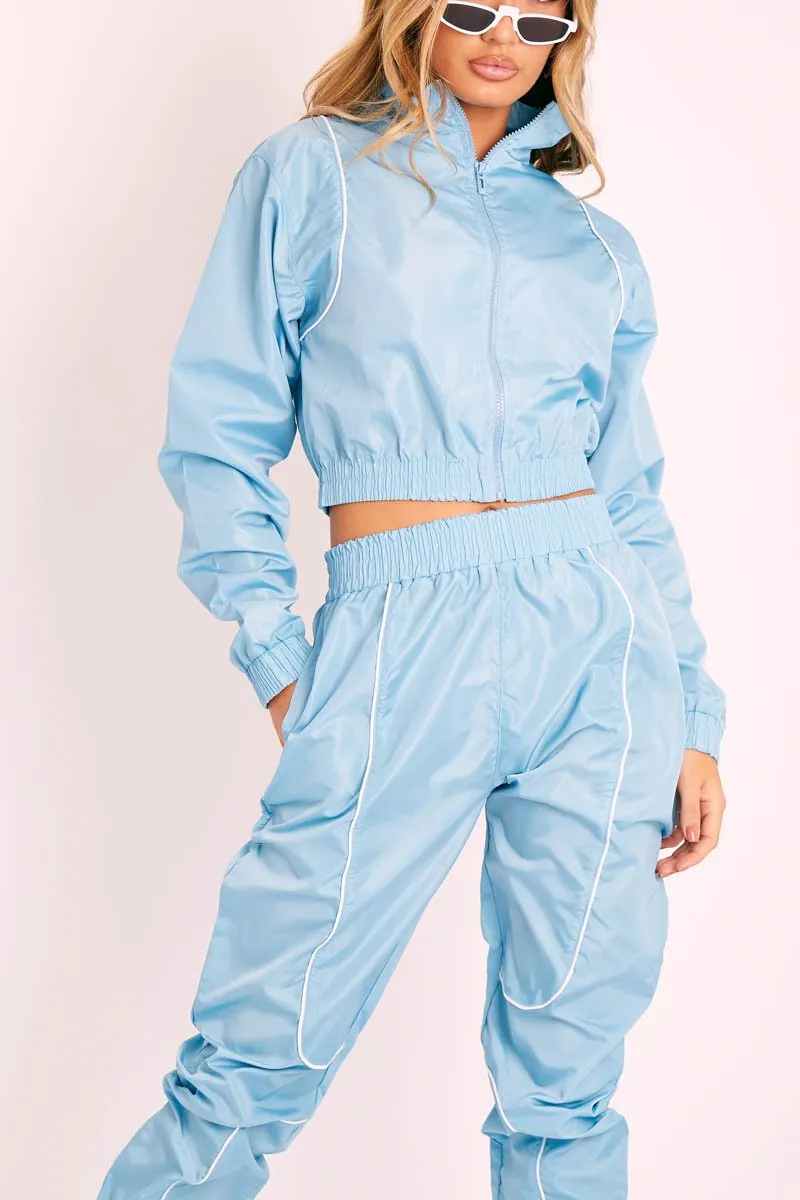 Light Blue Zip Front Hoodie Cuff Jogger Co-Ord - Kason