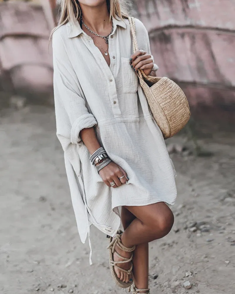 Linen Shirt Dress | Oversized & Breezy | Casual Summer Essential