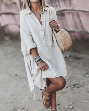 Linen Shirt Dress | Oversized & Breezy | Casual Summer Essential