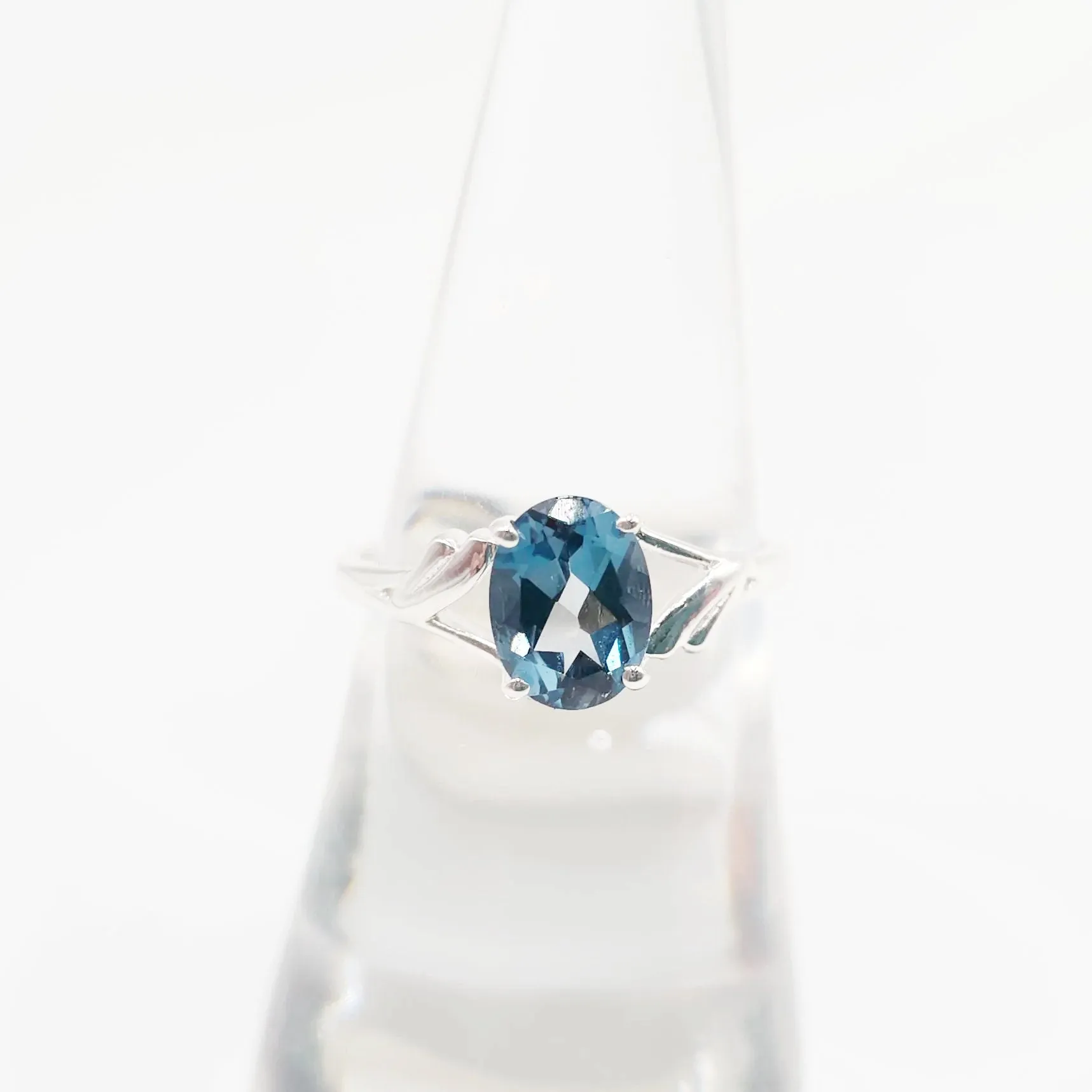 London Blue Topaz Ring 1.25ct Sterling Silver Solitaire