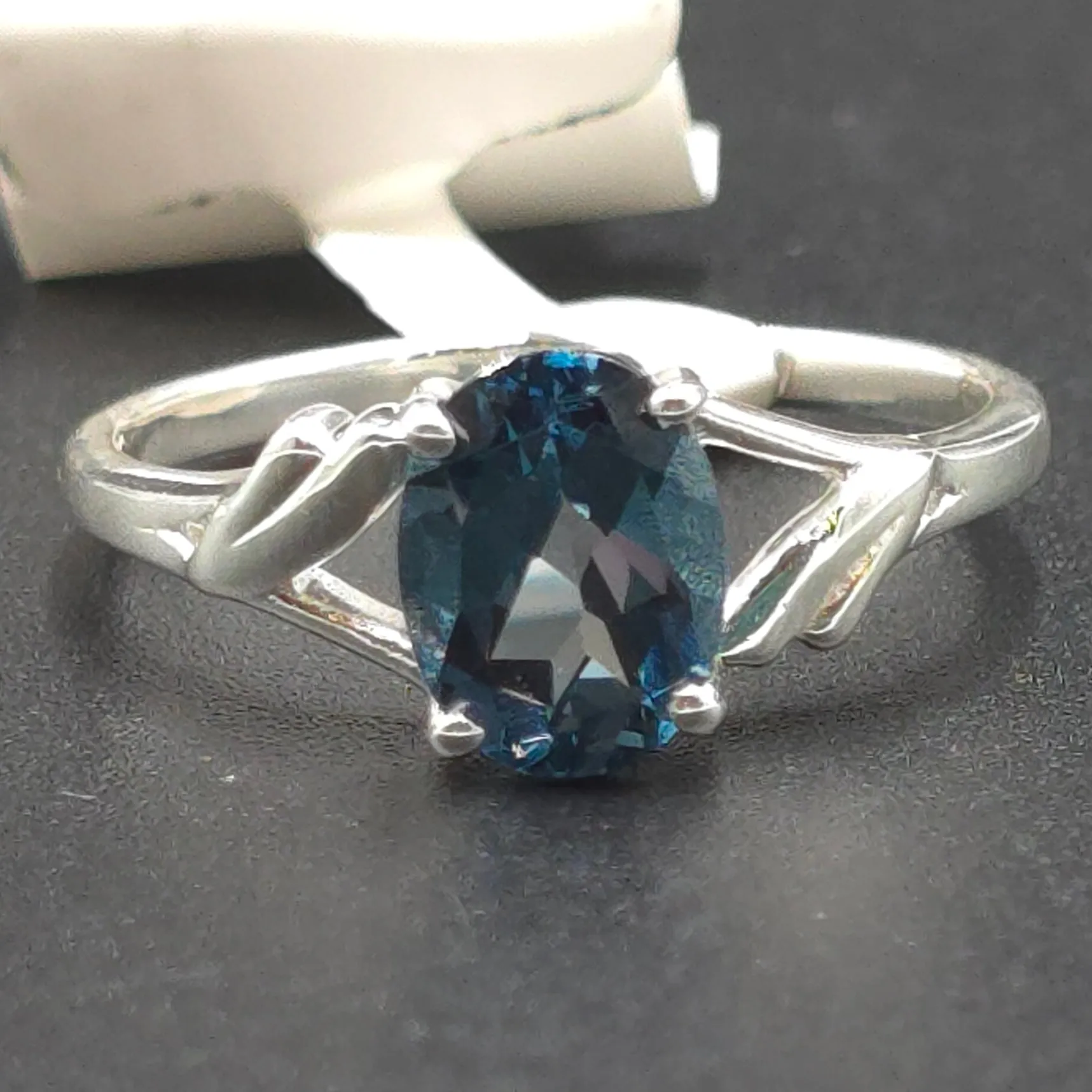 London Blue Topaz Ring 1.25ct Sterling Silver Solitaire