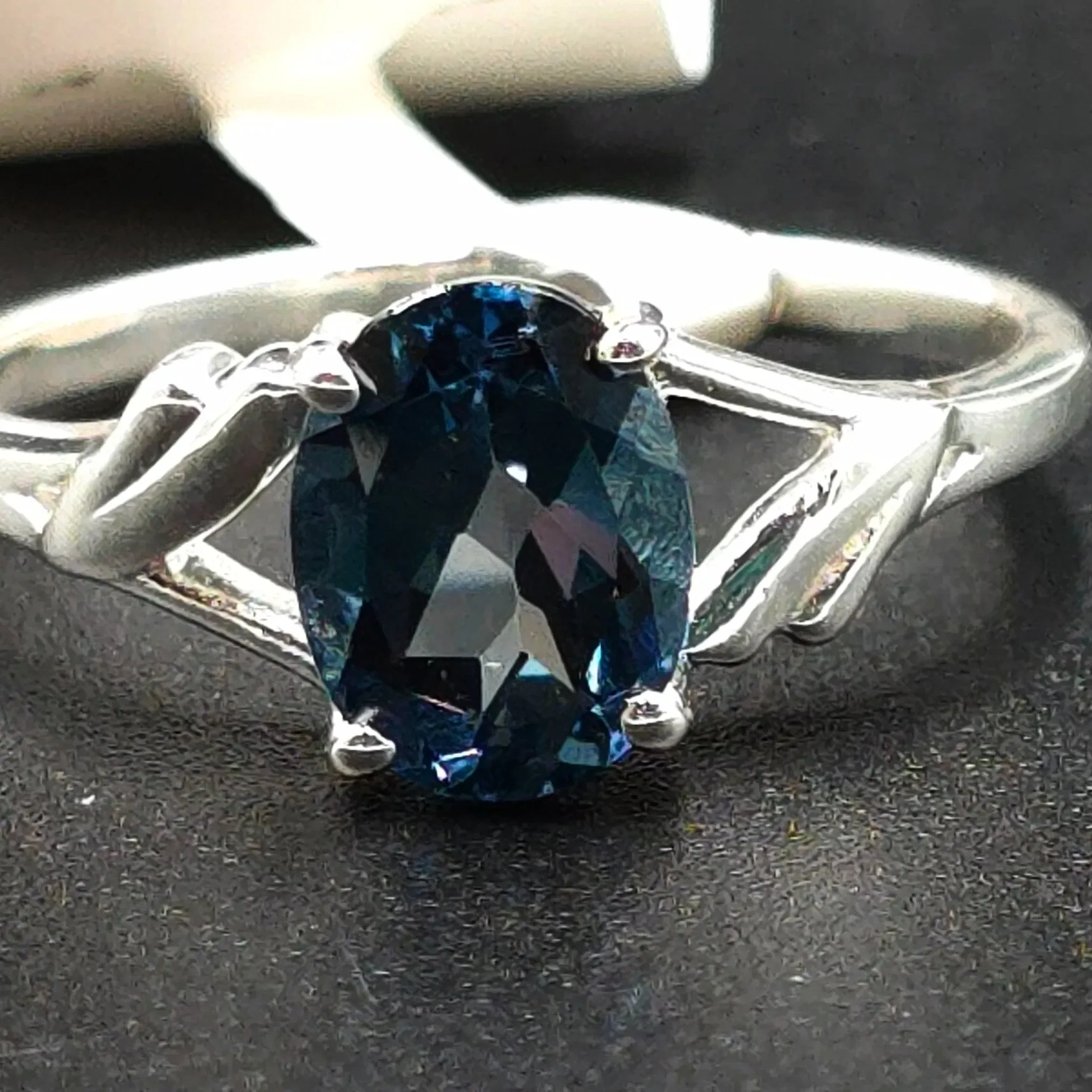 London Blue Topaz Ring 1.25ct Sterling Silver Solitaire