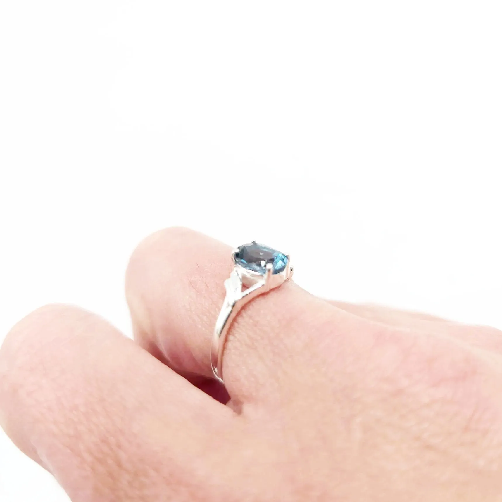 London Blue Topaz Ring 1.25ct Sterling Silver Solitaire