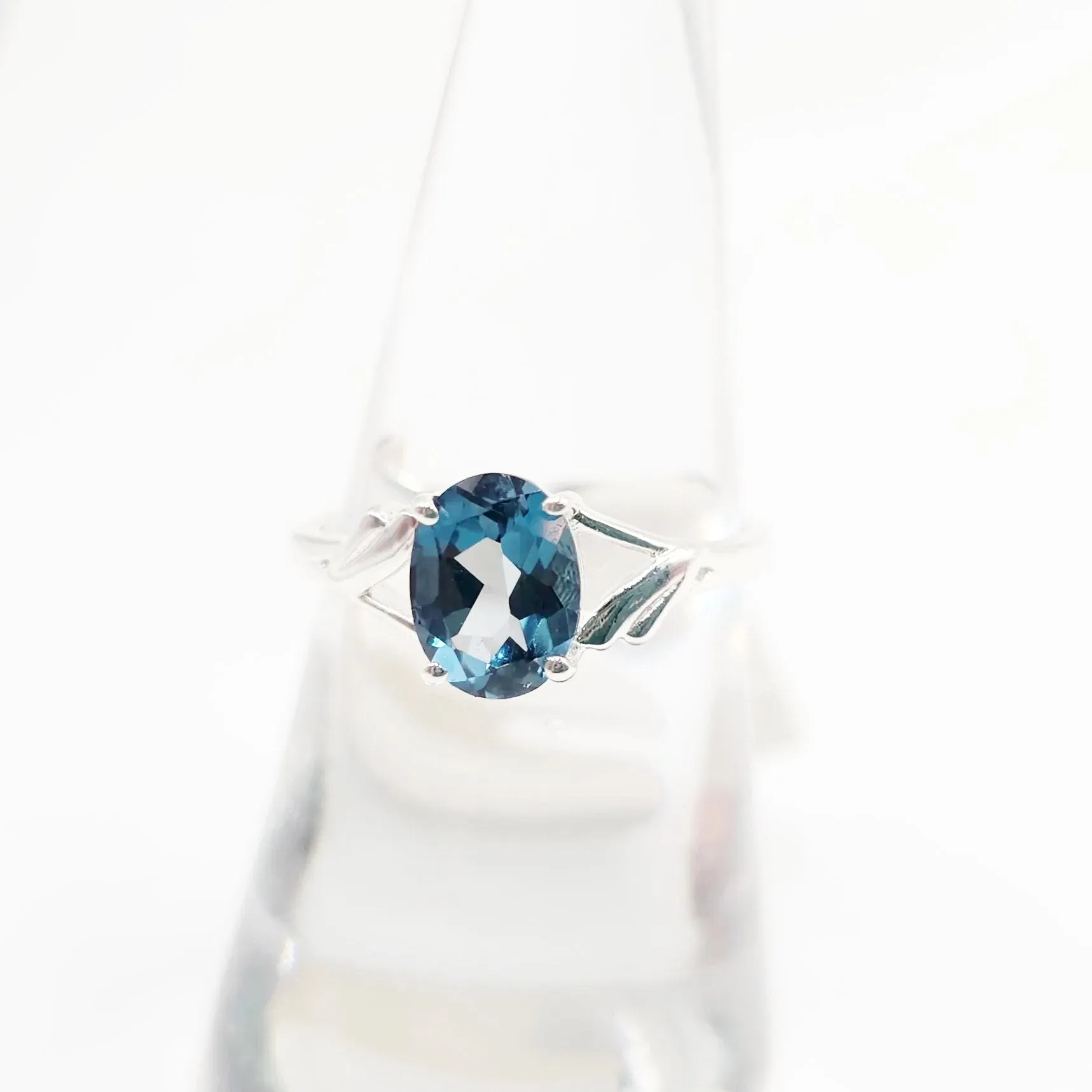 London Blue Topaz Ring 1.25ct Sterling Silver Solitaire