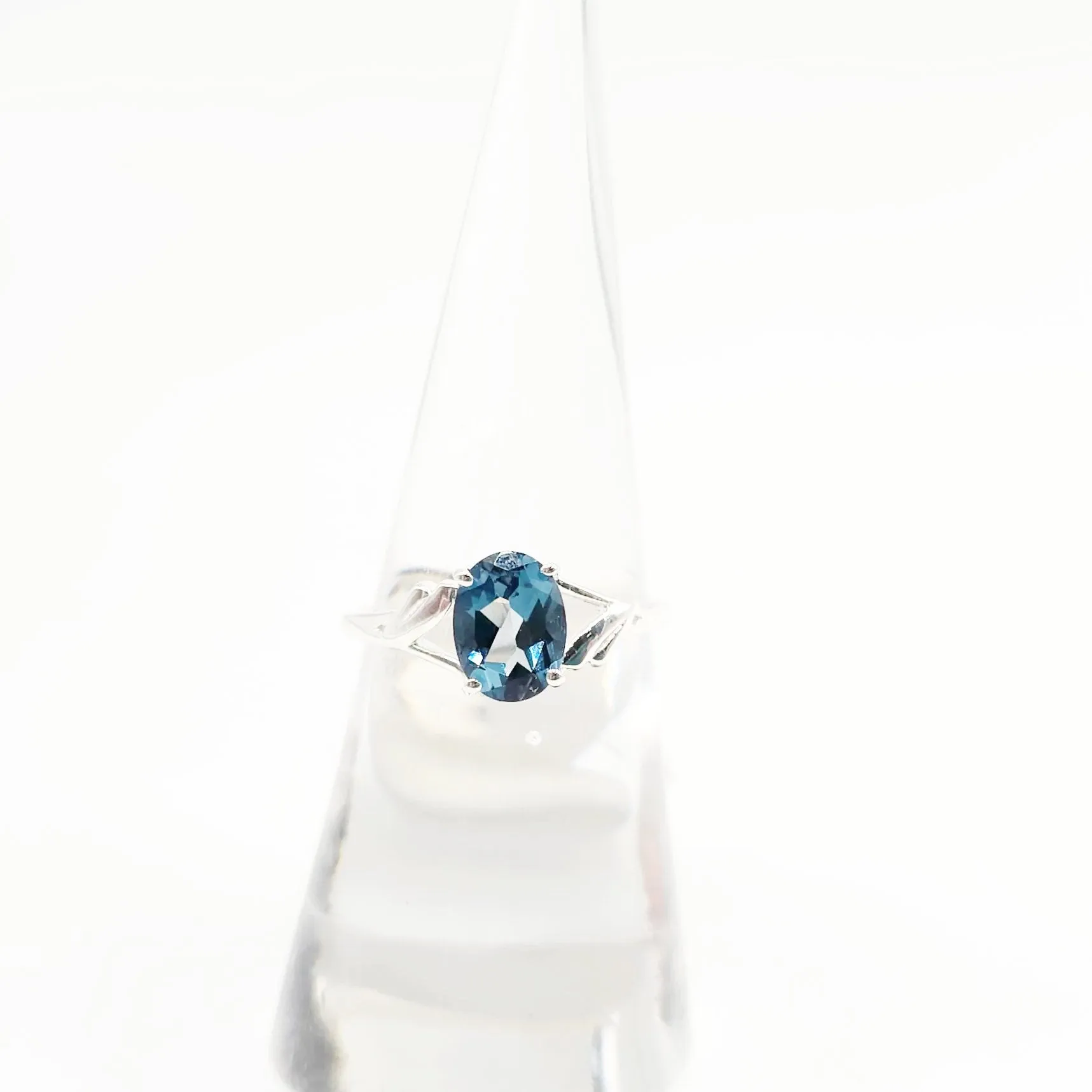 London Blue Topaz Ring 1.25ct Sterling Silver Solitaire
