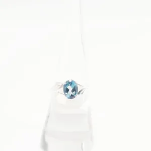 London Blue Topaz Ring 1.25ct Sterling Silver Solitaire