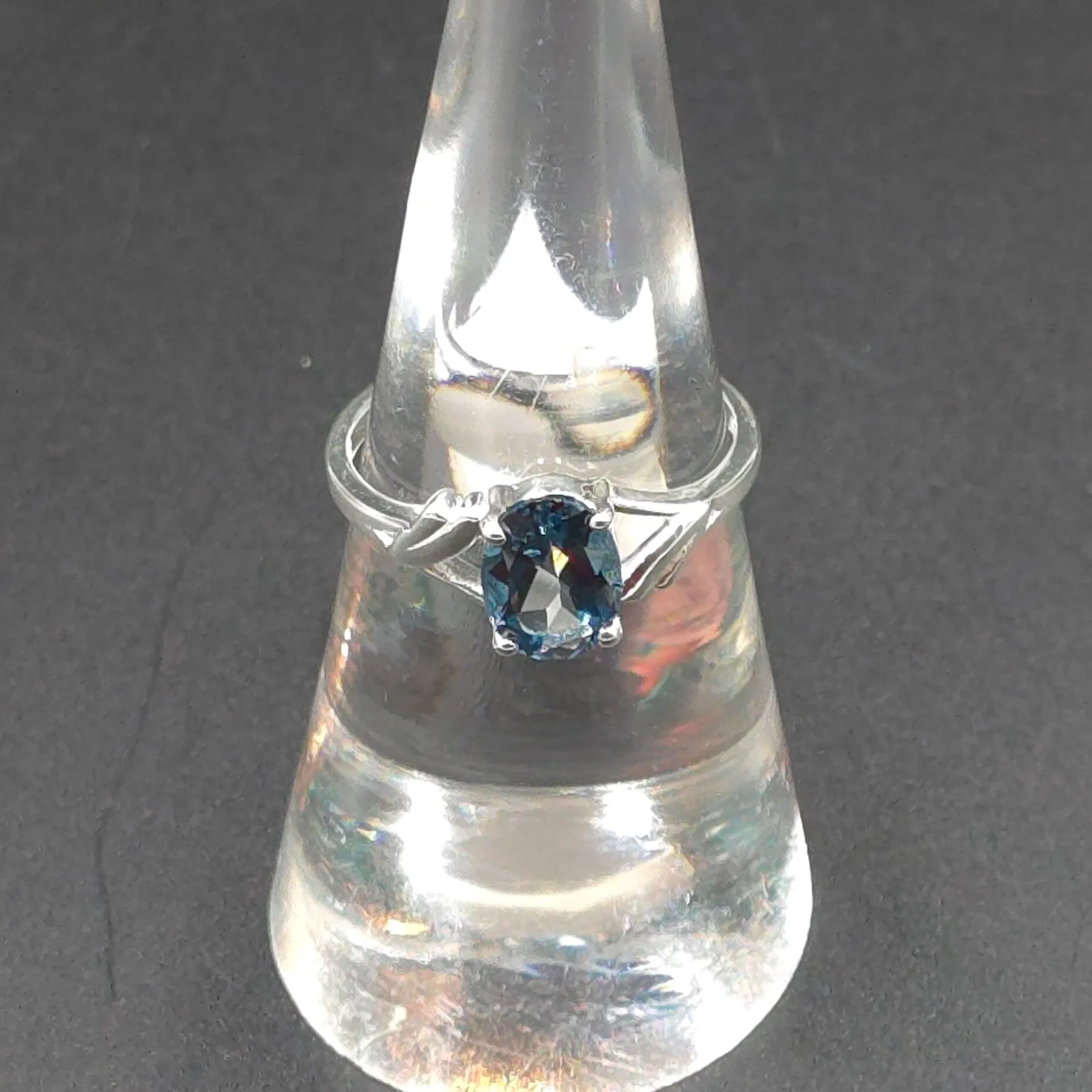 London Blue Topaz Ring 1.25ct Sterling Silver Solitaire