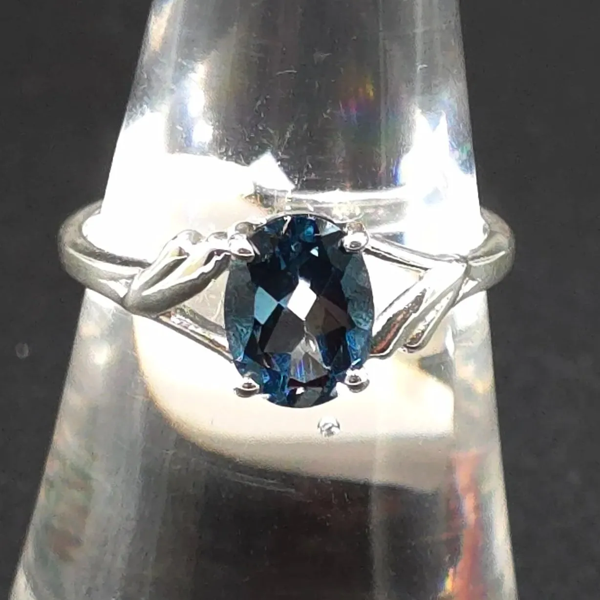 London Blue Topaz Ring 1.25ct Sterling Silver Solitaire