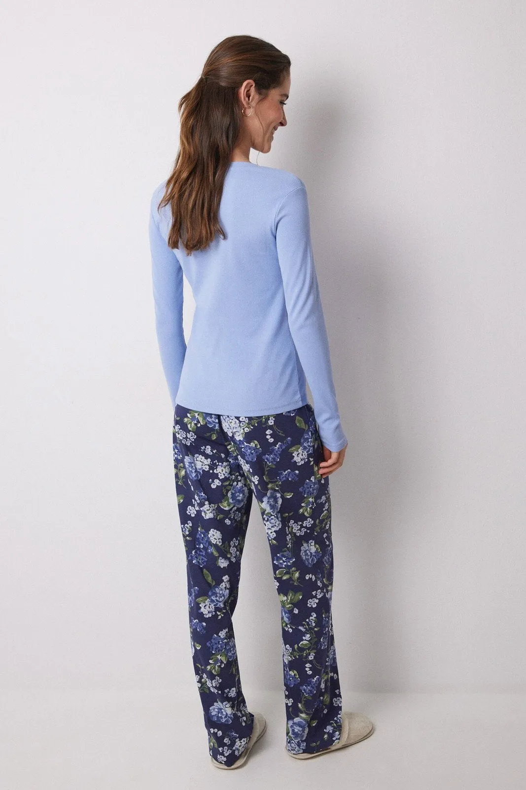Long Sleeves Long Pant Pyjama Set - Blue