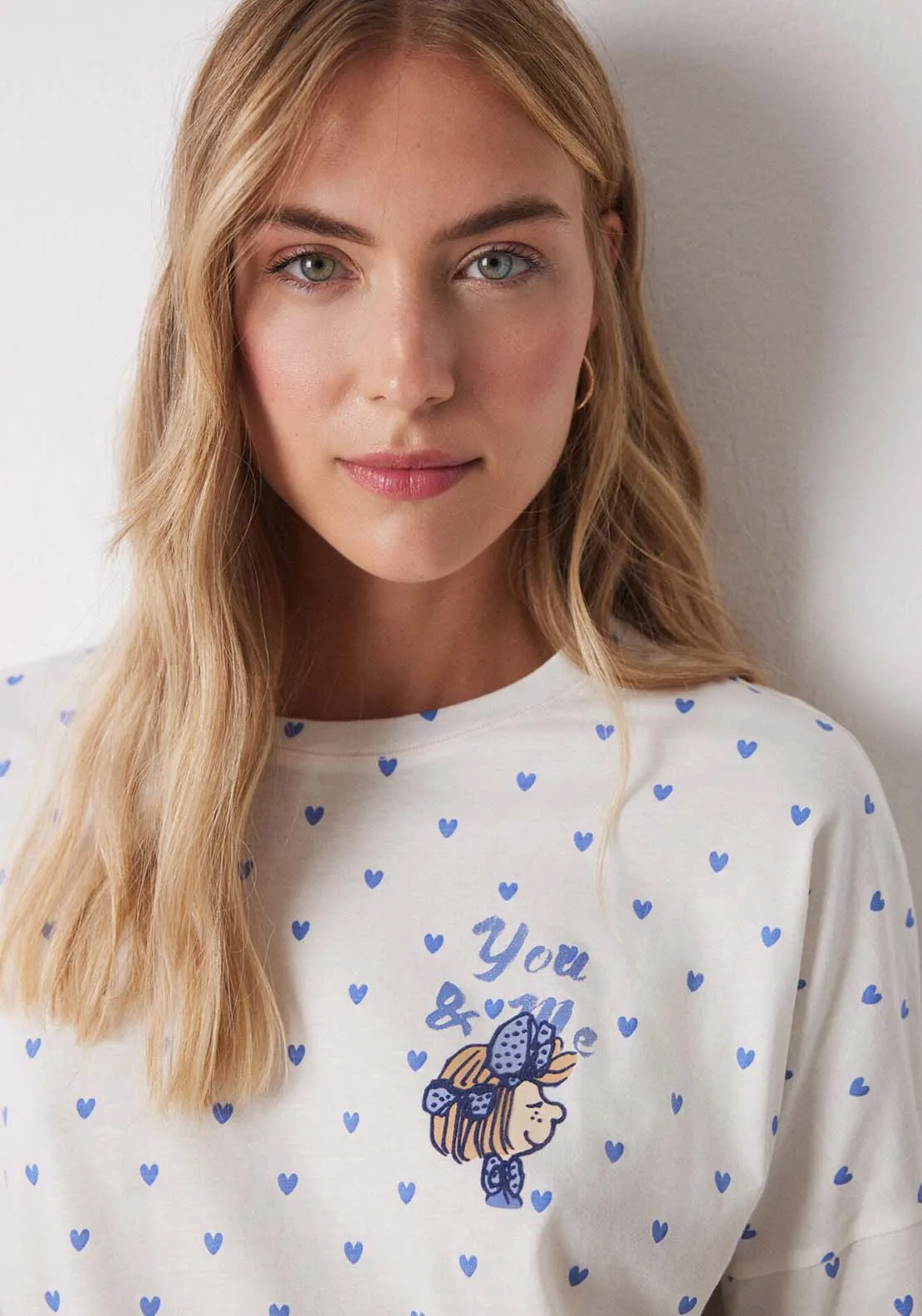 Long Sleeves Long Pant Pyjama Set - White