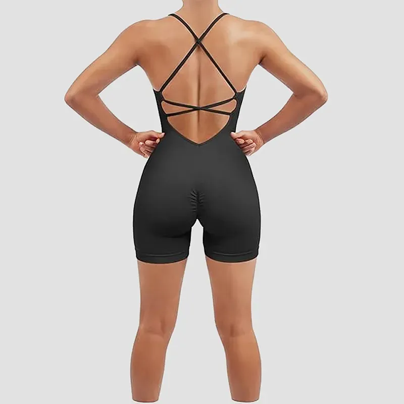 Lyn Seamless Ribbed Scrunch Butt Workout Romper