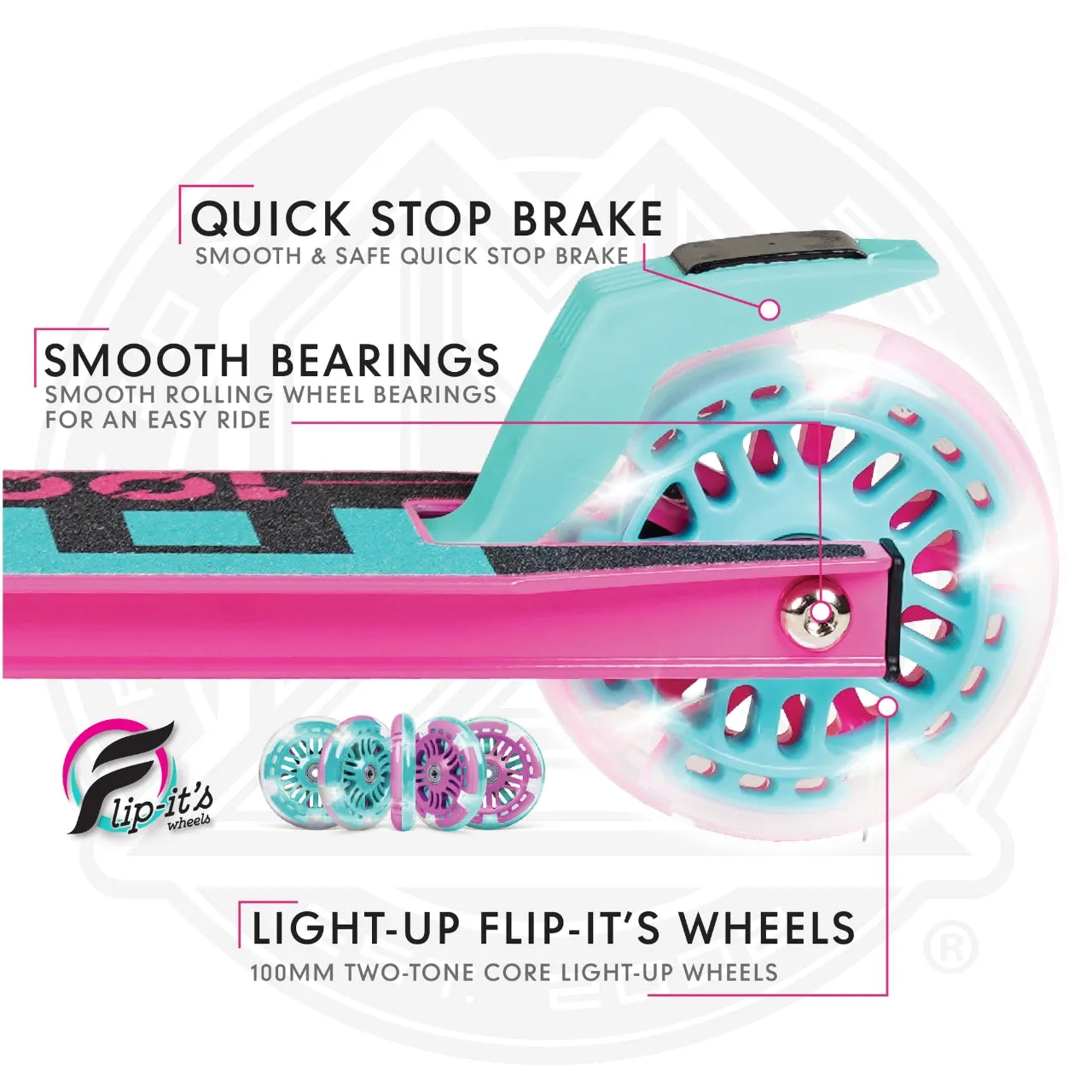 Madd Gear Carve Rize 100 Dreams Light Up Wheels Scooter - Black / Pink / Blue