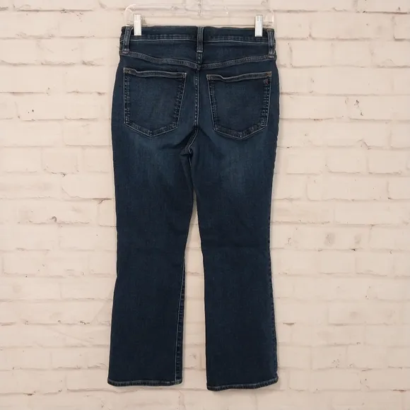 Madewell Mid Rise Kick Out Jeans Slight Flare Crop Stretch Blue Size 27