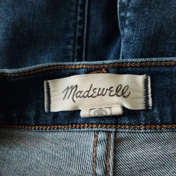 Madewell Mid Rise Kick Out Jeans Slight Flare Crop Stretch Blue Size 27