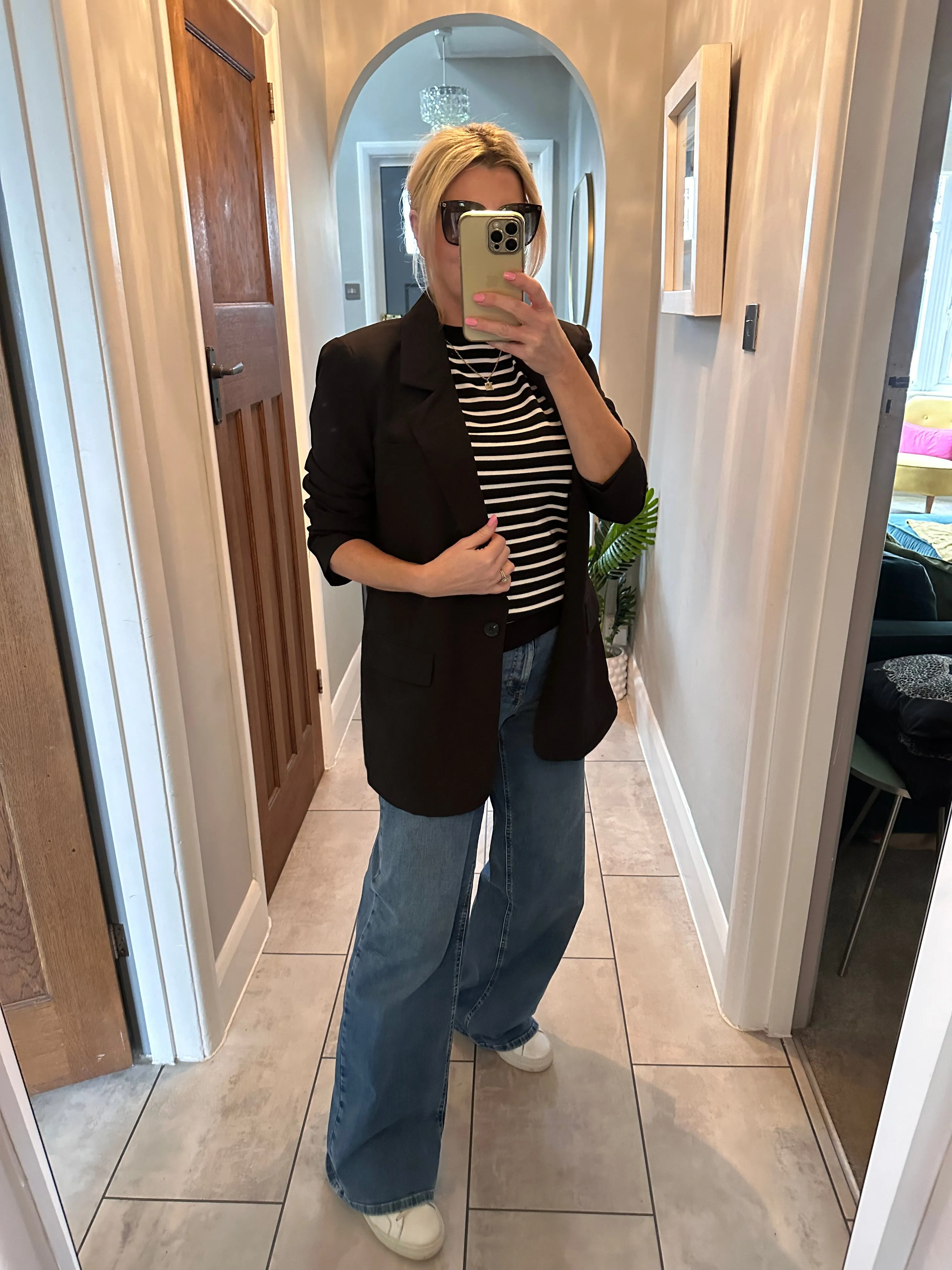 Madison Black Denim High Waist Wide Leg Jeans