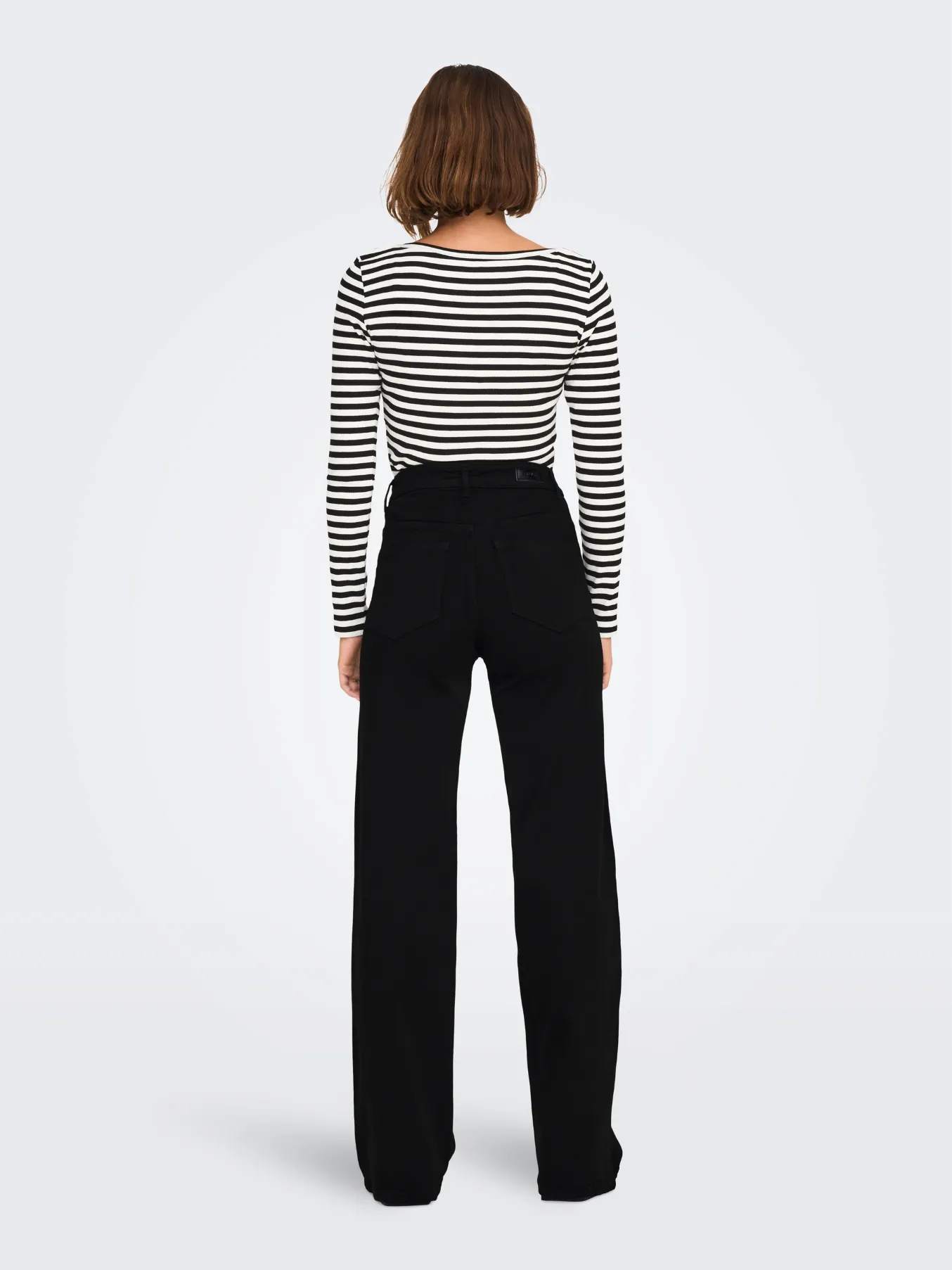 Madison Black Denim High Waist Wide Leg Jeans
