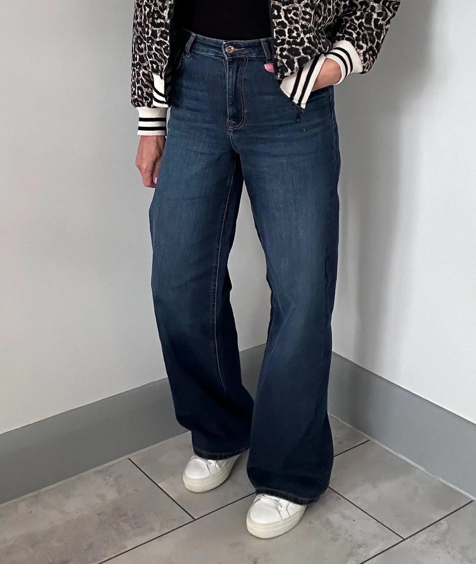 Madison Black Denim High Waist Wide Leg Jeans