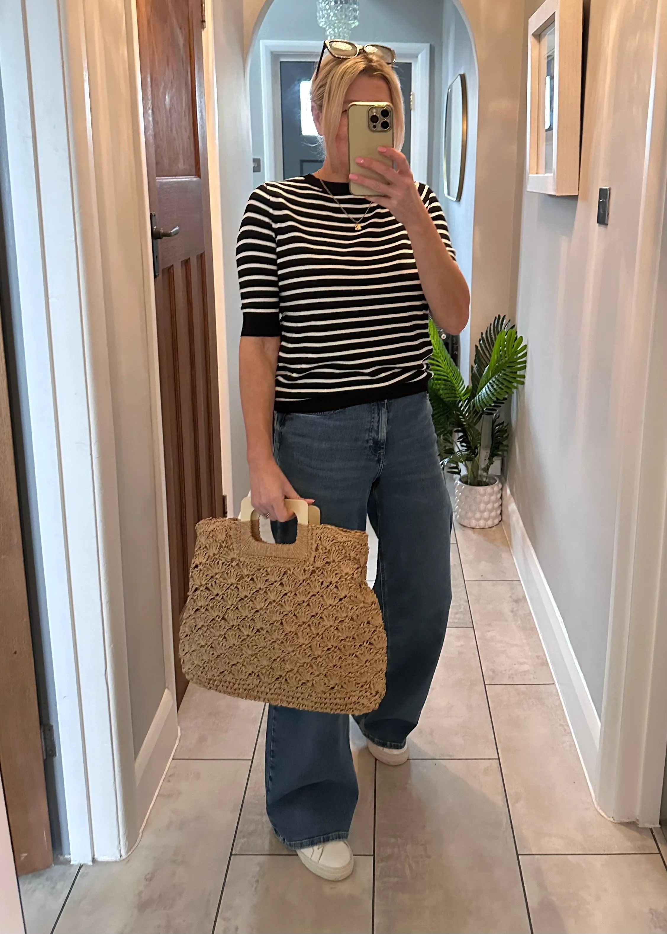 Madison Black Denim High Waist Wide Leg Jeans