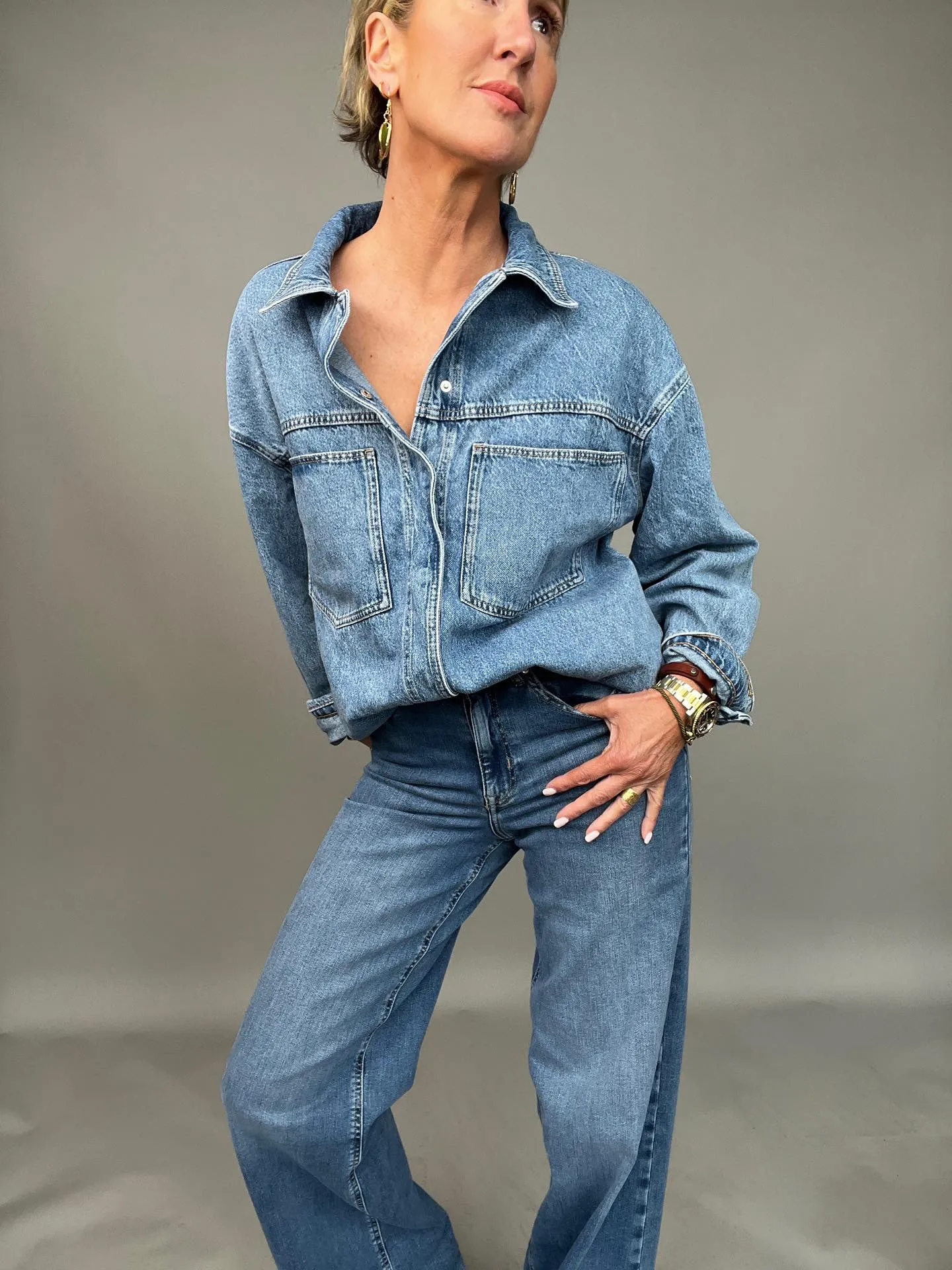 Madison Black Denim High Waist Wide Leg Jeans