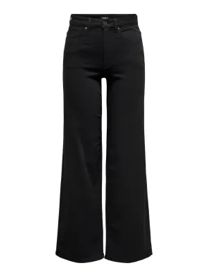 Madison Black Denim High Waist Wide Leg Jeans