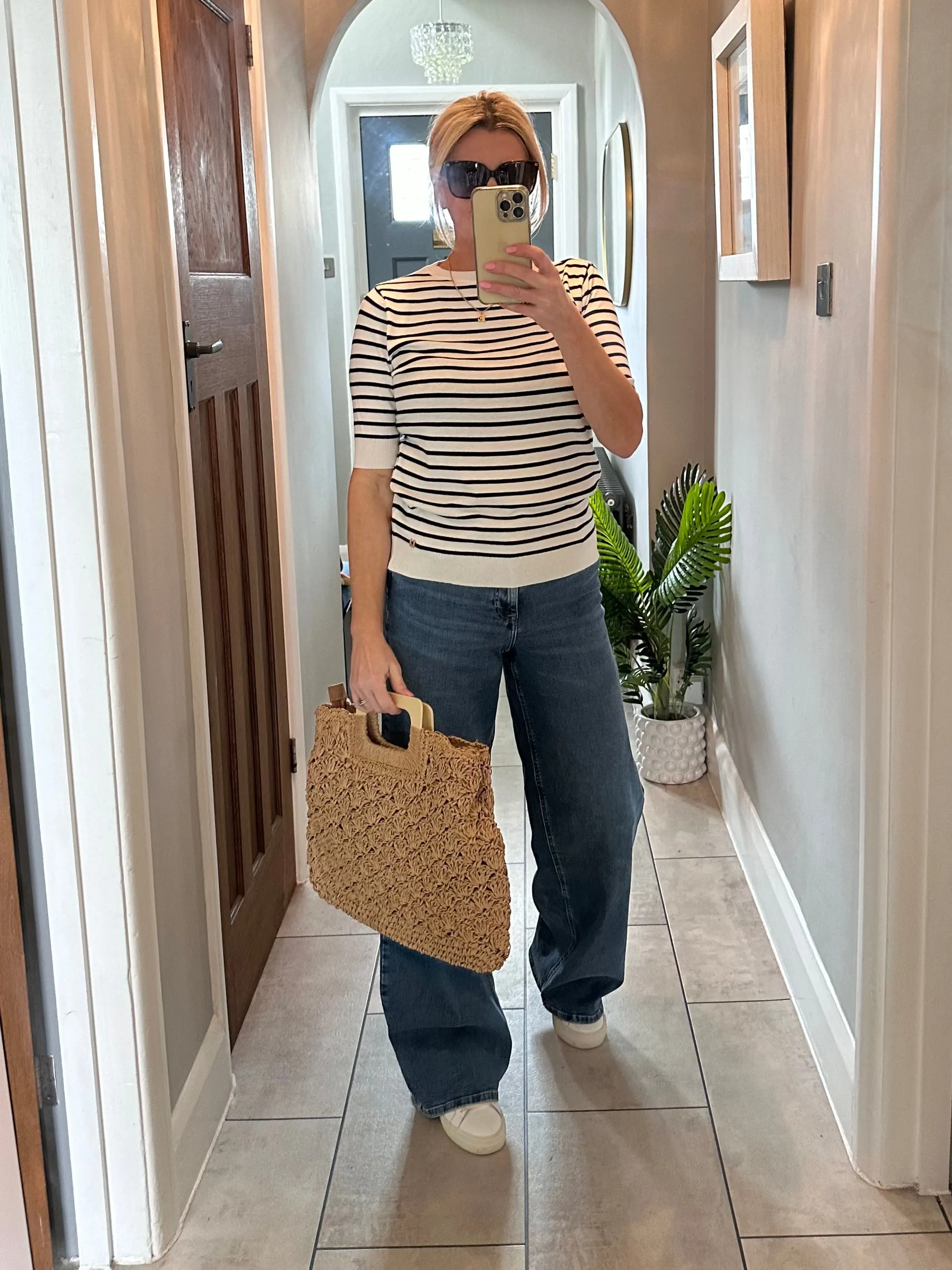 Madison Dark Blue High Waist Wide Leg Jeans