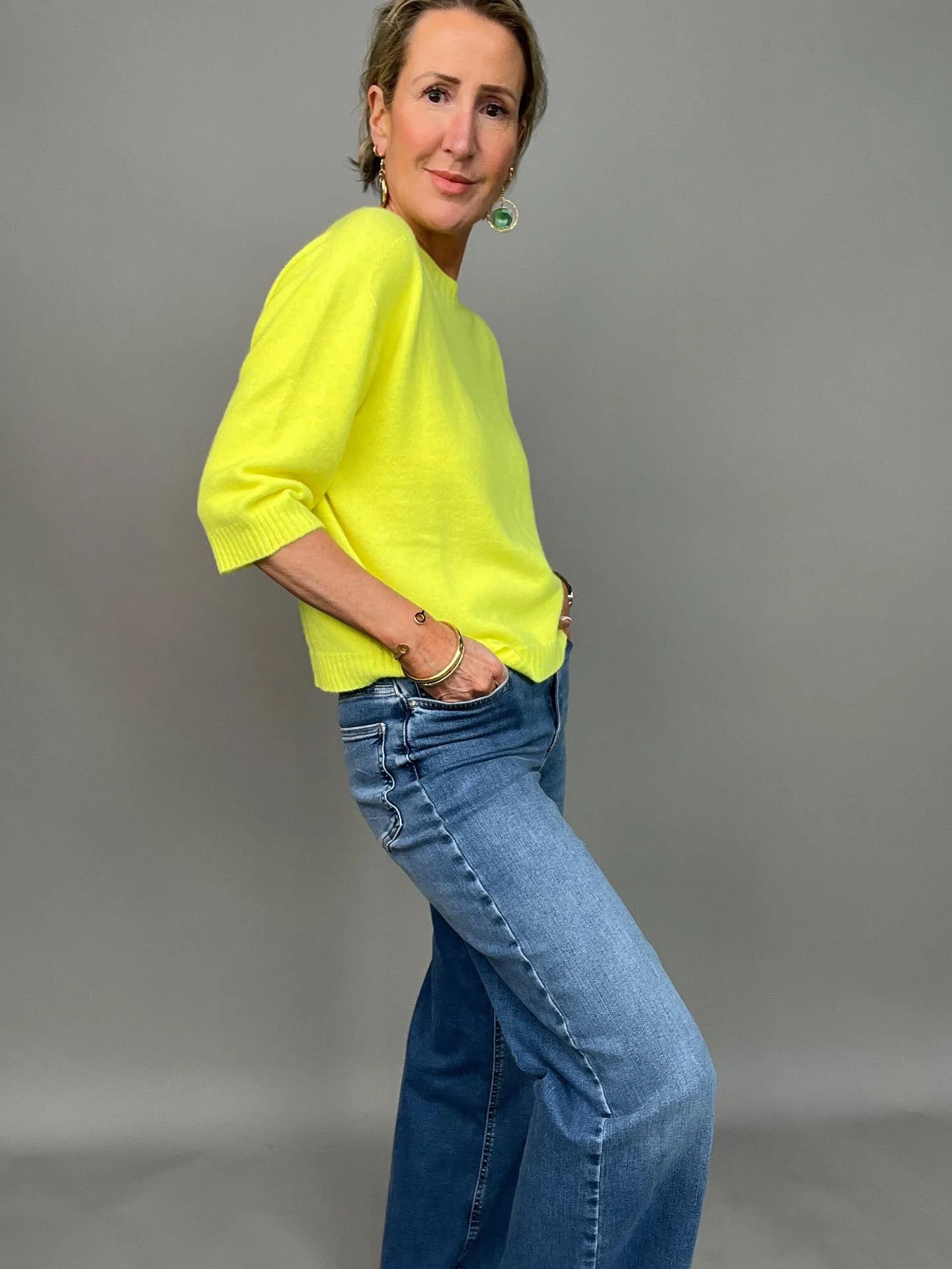 Madison Dark Blue High Waist Wide Leg Jeans