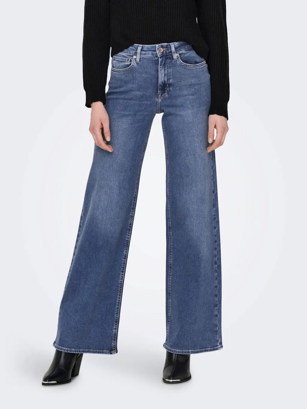 Madison Dark Blue High Waist Wide Leg Jeans