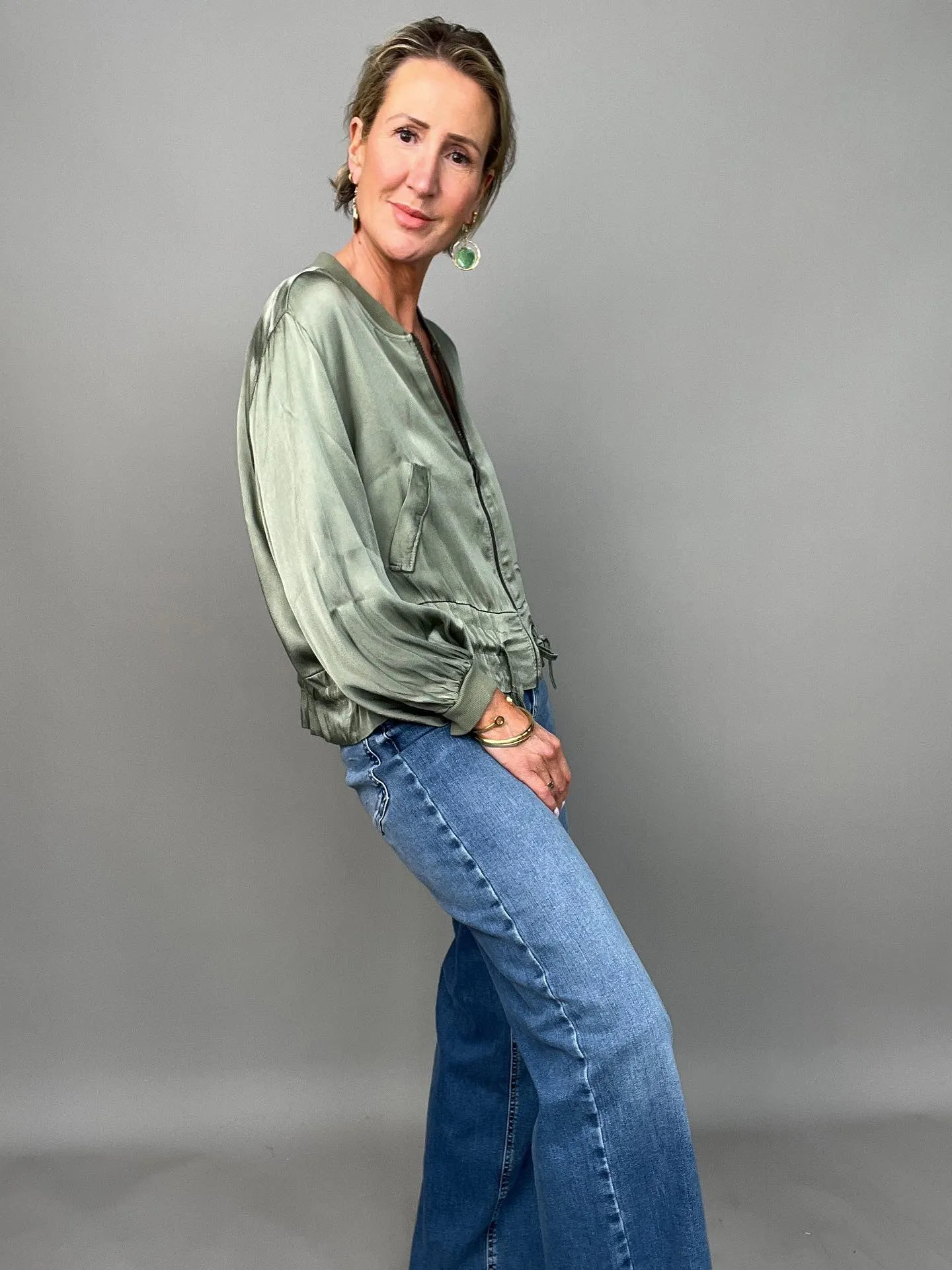 Madison Dark Blue High Waist Wide Leg Jeans