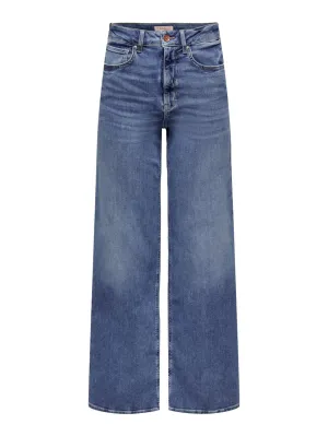 Madison Medium Blue High Waist Wide Leg Jeans