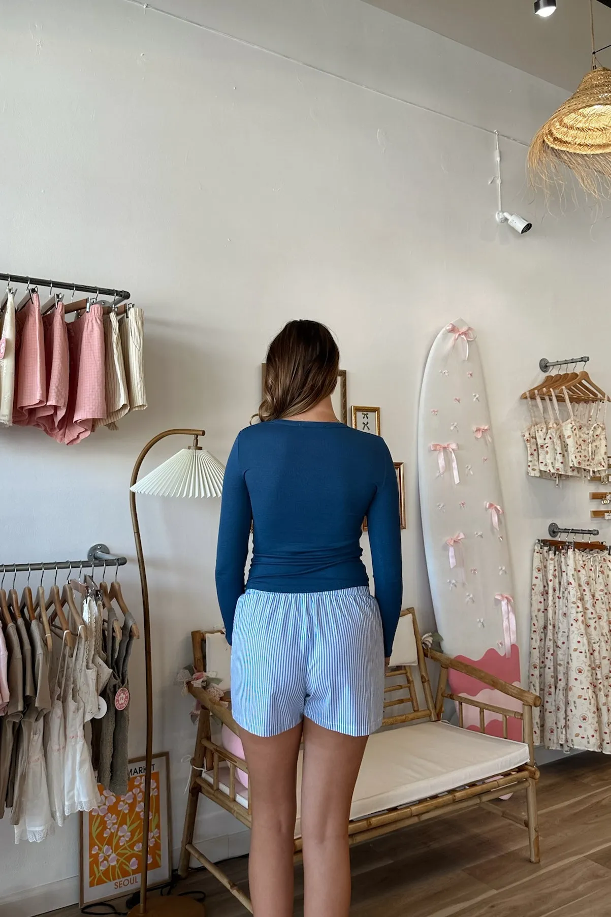 Marcy Ribbed Top in Blue | Restocked