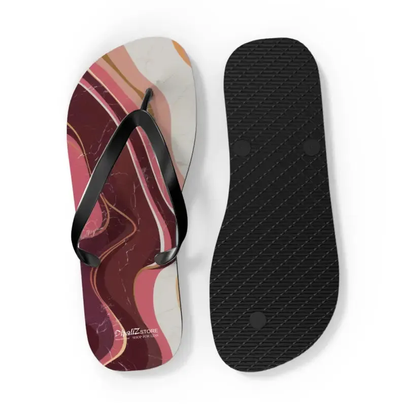 Maroon Marble Flip Flops Unleash Summer Style