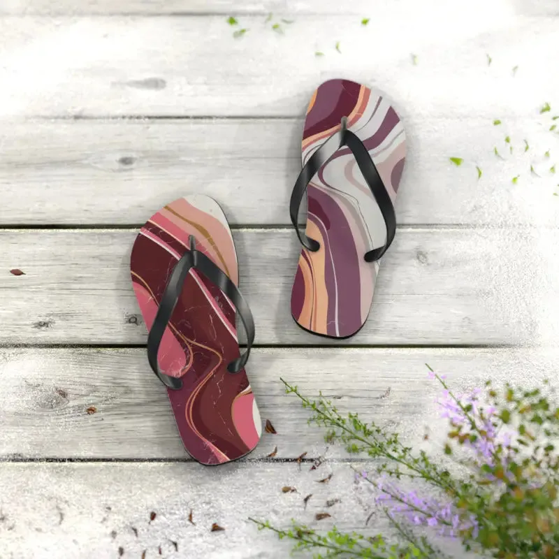 Maroon Marble Flip Flops Unleash Summer Style