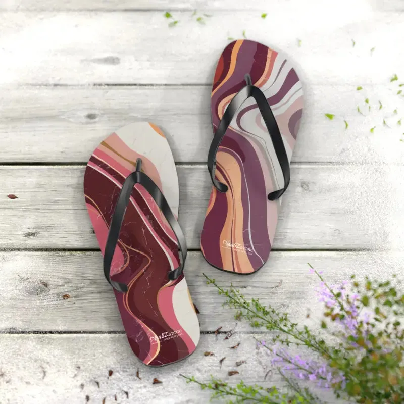 Maroon Marble Flip Flops Unleash Summer Style