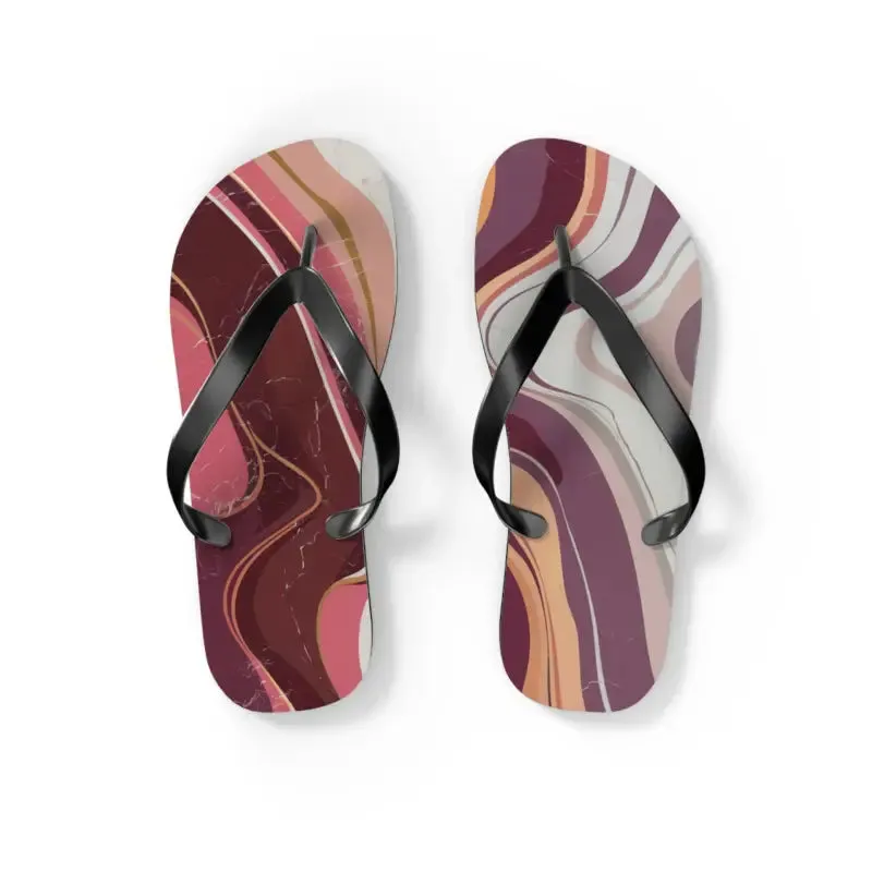 Maroon Marble Flip Flops Unleash Summer Style