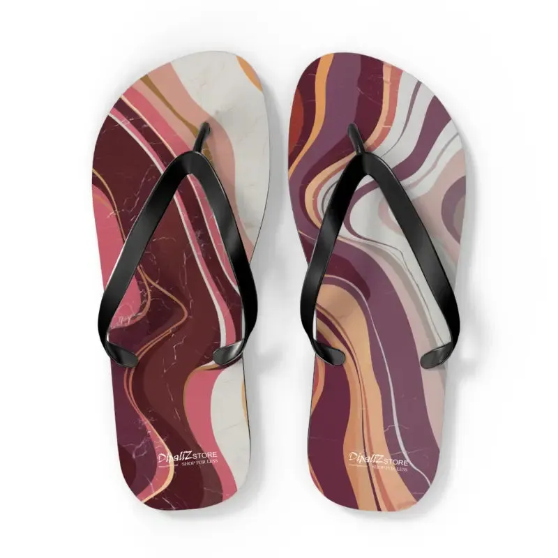 Maroon Marble Flip Flops Unleash Summer Style