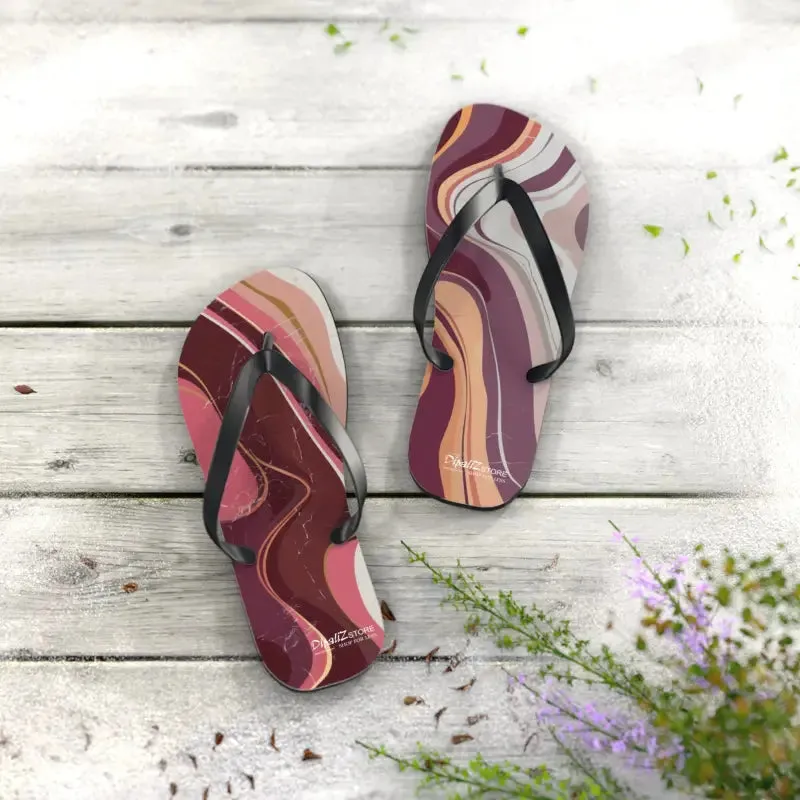Maroon Marble Flip Flops Unleash Summer Style